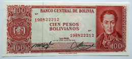 BOLIVIA - 100 PESOS BOLIVIANOS  - P 164  (1962) - UNC - BANKNOTES - PAPER MONEY - CARTAMONETA - - Bolivië
