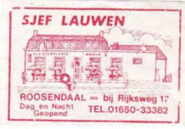Dutch Matchbox Label, Roosendaal - North Brabant, SJEF LAUWEN, Rijksweg 17, Holland Netherlands - Boites D'allumettes - Etiquettes