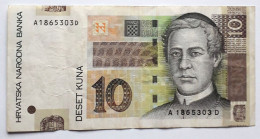 CROATIA - 10 KUNA  - P 38 (2001) - CIRC - BANKNOTES - PAPER MONEY - CARTAMONETA - - Kroatië