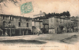 FRANCE - Montfrin (Gard) - La Place De La République Et Le Château - Carte Postale Ancienne - Otros & Sin Clasificación