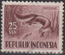 1956 Indonesien ° Mi:ID 175, Sn:ID 428, Yt:ID 122, Smooth-coated Otter (Lutrogale Perspicillata) - Indonésie