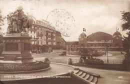 SUISSE - Basel - Bundesbahnhof Mit Strassbugerdenkmal - Carte Postale Ancienne - Basilea
