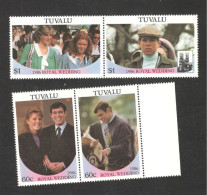 TUVALU ....1989:Michel377-80mnh** ROYAL WEDDING(PrinceAndrew&Srah Ferguson) - Tuvalu