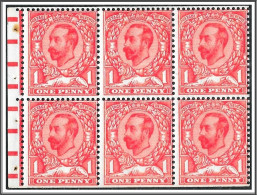 KGV SG336 1912 1d. Scarlet. Die 1B. Wmk Simple Cypher Booklet Pane Of Six. Unmounted Mint - Ungebraucht