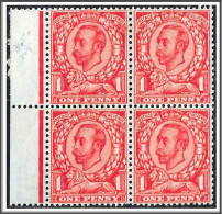 KGV SG 345 1d Scarlet. Mounted Mint Block Of 4 - Nuovi