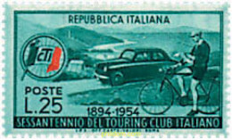 55319 MNH ITALIA 1954 60 ANIVERSARIO DEL TOURING CLUB ITALIANO - Neufs