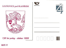 CDV B 143 Czech Republic Coat Of Arms Of Lounovice 1999 Launiowitz, Früher Auch Launowitz Boar - Cartes Postales