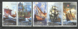 7474-RUSIA BURIATIA SELLOS TEMÁTICOS BARCOS NAVIOS, NAVES, BONITOS - Siberia Y Extremo Oriente