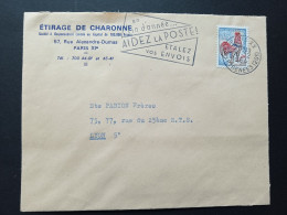 Coq De Decaris 1331 Sur Lettre, Paris XX Rue Des Pyrénées Le 10/12/1964 - 1962-1965 Haan Van Decaris