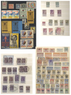 WORLD REVENUES/CINDERELLAS Etc. Carton Of 14 Stock Books Comprising World Revenues (9), Poster Stamps (2), USA Revenues  - Autres & Non Classés
