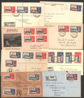 1935 Jubilee Issues On Covers 1935-36 Envelopes (11) And A PPC Franked With 1935 Jubilee Issues Incl. A Day Of Issue Cov - Other & Unclassified