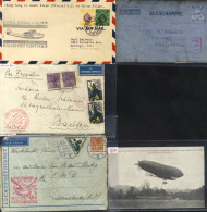 AIRMAIL MISCELLANY 1934 Zeppelin Commercial Cover Brazil With Friedrichshafen Arrival; 1937 Hong Kong-Guam FFC To USA; F - Sonstige & Ohne Zuordnung