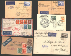 ZEPPELIN MAIL/FLIGHT COVERS 1928 Trio To USA With Oval 'L2127' Cachet Franked By 2RM (2) Or 4 RM Stamps Ex Friedrichshaf - Other & Unclassified