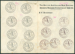 1929-30 Antarctic Expedition Official Notepaper Inscribed The British Australian, New Zealand Antarctic Research Expedit - Sonstige & Ohne Zuordnung