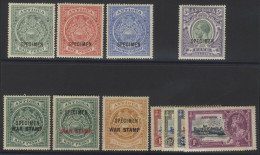 1908-17 MCCA ½d, 1d & 2½d Each Optd SPECIMEN Large Part O.g, SG.41s. 43s & 46s, 1913 MCCA 5s Grey Green & Violet Optd SP - Other & Unclassified