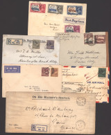 1914-49 Range Of Covers From 1914 OHMS Reg Cover (incl. Contents) To France With Scarce Official Paid C.d.s, 1929 FFC To - Other & Unclassified