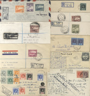 COVERS/CARDS Small KGVI-QEII Group Incl. 1941 PPC To The USA Bearing 2d Grey With Large Circular 'ANTIGUA/(Crown)/PASSED - Other & Unclassified