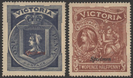 1897 Diamond Jubilee Set Optd SPECIMEN, Part O.g. (heavy Mounts Removed) SG.353s/4s, Cat. £225 (2) - Other & Unclassified