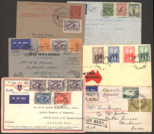 AIRMAILS/FIRST FLIGHTS (6 Covers) Incl. 1931 ANA Illustrated Envelope Flown Melbourne - UK, Franked Kingsford Smith Airs - Other & Unclassified