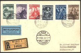 1933 250th Anniv Of Relief Of Vienna Set Together On A Reg Airmail Cover To Berlin, Neatly Tied By Double  Ring Cancels, - Altri & Non Classificati