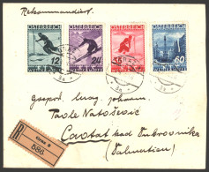 1936 Reg Cover To Dubrovnik Franked Ski Championship Fund Set, SG.788/91, Tied 'Graz' D/stamps For 23rd.Feb.1936 (stamps - Altri & Non Classificati