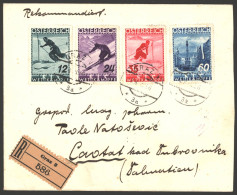1936 Reg Cover To Dubrovnik Franked Ski Championship Fund Set, SG.788/91, Tied 'Graz' D/stamps For 23rd.Feb.1936 (stamps - Other & Unclassified