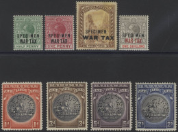 1918 War Tax Set Optd SPECIMEN, M, SG.96s/99s, 1920 Tercentenary 1d To 2s (4 Vals) Each Perf SPECIMEN, M, SG.126s/129s,  - Sonstige & Ohne Zuordnung