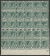 1946 ½d Myrtle Green UM Lower Marginal Block Of 30 Incl. The Variety Elongated 'E', Row 9/6 Cat. £425 Plus 29 Normals At - Other & Unclassified