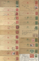 Postal Stationery 1885 ½d Blue Cards - Used To GB & USA Incl. 1885 (23 Apr) ½d Blue Card Uprated With 1d Rose & Used Fro - Other & Unclassified