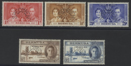 1937 Coronation Set & 1946 Victory Set Perf SPECIMEN, Fine M, SG.107s/9s & 123s/4s, Cat. £385 (5) - Other & Unclassified