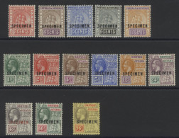 1907-10 MCCA Set Optd SPECIMEN, M (slightly Toned Gum), SG.253s/7s, 1913-21 MCCA Issue (9 From Set Of 11) 1c To 96c Optd - Autres & Non Classés