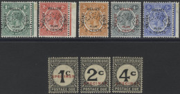 1932 Belize Relief Fund Set Perf SPECIMEN, Fine M, SG.138s/142s, 1923-24 Postage Due Set Optd SPECIMEN, M, SG.D1s/4s, Ca - Altri & Non Classificati