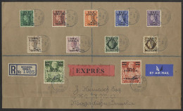 SOMALIA 1948 5c To 5s Set Of 11 Vals Used Together On Express Registered Local Cover, All Neatly Tied 'Mogadishu R.L.D'  - Autres & Non Classés