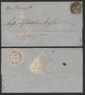 1859 Cover (outer) From A Captain, Moulmein To Rangoon, Franked India 1a, Tied B127 Octagon Type A. - Autres & Non Classés