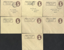 BRITISH MILITARY ADMIN Postal Stationery 1945 1a Brown Envelope With Boxed H/stamp Alongside, Comprising Used (3) & Unus - Andere & Zonder Classificatie