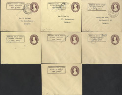 BRITISH MILITARY ADMIN Postal Stationery 1945 1a Brown Envelope With Boxed H/stamp Alongside, Comprising Used (3) & Unus - Other & Unclassified