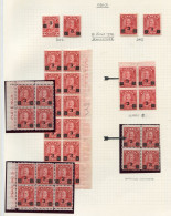 1932 Arch Leaf Provisionals 3c On 2c Deep Red Lower Left Pl.5 Marginal Block Of Twelve (11x UM), M Single With Shifted S - Autres & Non Classés