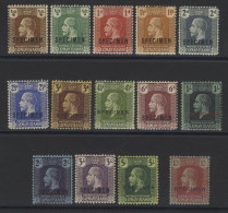 1921-26 MSCA Set Optd SPECIMEN, Fine M, SG.69s/83s. (14) Cat. £475 - Sonstige & Ohne Zuordnung