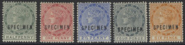 1886-90 CCA Set To 6d Optd SPECIMEN, Part O.g, SG.20s/4s. (5) Cat. £200 - Altri & Non Classificati