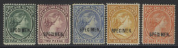 1891-1902 CCA ½d To 9d Set Optd SPECIMEN, Part O.g (2½d Unused), SG.15s, 26s, 27s, 33s & 35s. Scarce. (50 Cat. £750 - Other & Unclassified