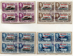 1944-45 Optd Defin Basic Set + 6d Shade UM, Also 6d Blue-black & Brown UM Block Of Four & Another Marginal Block, Set Of - Altri & Non Classificati