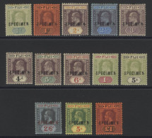 1903 CCA ½d To 5s Optd SPECIMEN, Unused (½d, 1s & 4s Colours Washed), SG.104s/113s, 1912-23 MCCA 2/6d, 5s & £1 Optd SPEC - Other & Unclassified