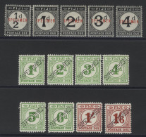 1918 Postage Due Optd SPECIMEN, Fine M, SG.D6s/10s, 1940 Postage Due Set, Perf SPECIMEN, Fine M, SG.D11s/18s. (13) Cat.  - Altri & Non Classificati