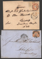 SAXONY 1867 Covers (outers) From Borna - Leipzig And Chemnitz - Schofield Each Franked ½ngr Shades. (2) - Otros & Sin Clasificación