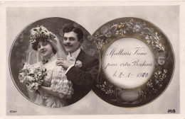 COUPLES - Meilleurs Vœux Pour Votre Bonheur - Les Mariés - Carte Postale Ancienne - Koppels