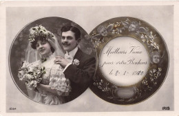 COUPLES - Meilleurs Vœux Pour Votre Bonheur - Les Mariés - Carte Postale Ancienne - Couples