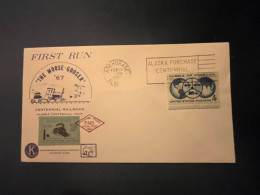 Local Post Anchorage Alaska - First Run The Moose Gooser Cover 1967 - Timbre Local 2c Centennial Railroad - Briefe U. Dokumente