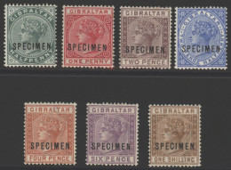 1898 Re-issue Sterling Currency Set Optd SPECIMEN, M (slight Gum Toning), SG.39s/45s. (7) Cat. £300 - Autres & Non Classés