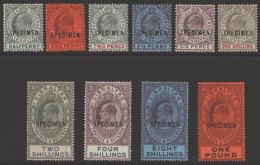 1903 CCA Set Optd SPECIMEN, Good M Scarce Set (1d - Rounded Corner Perf, 2s - Toned), SG.46s/55s. (10) Cat. £550 - Other & Unclassified