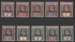 1902 CCA Set Optd SPECIMEN, O.g/large Part O.g (gum Slightly Toned), SG.57s/66s. (10) Cat. £200 - Otros & Sin Clasificación